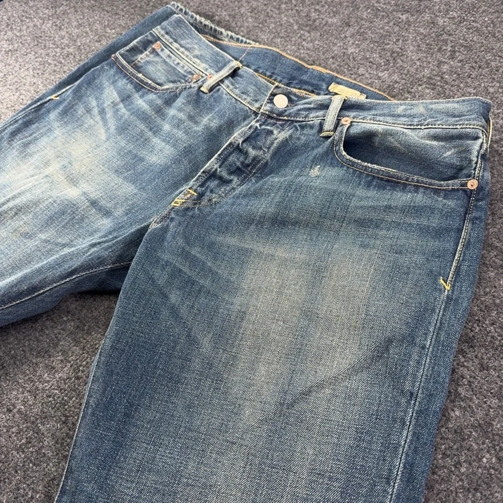 Polo Ralph Lauren Mens Bootcut Jeans Blue Button Fly 35x32 Cruise